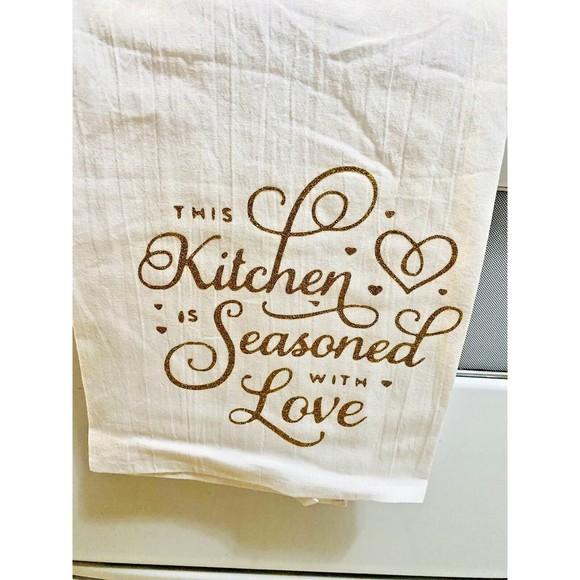 ❕3/$15❕This Kitchen is Seasoned with Love Tea Towel, Flour Towel Decor - Picture 2 of 4